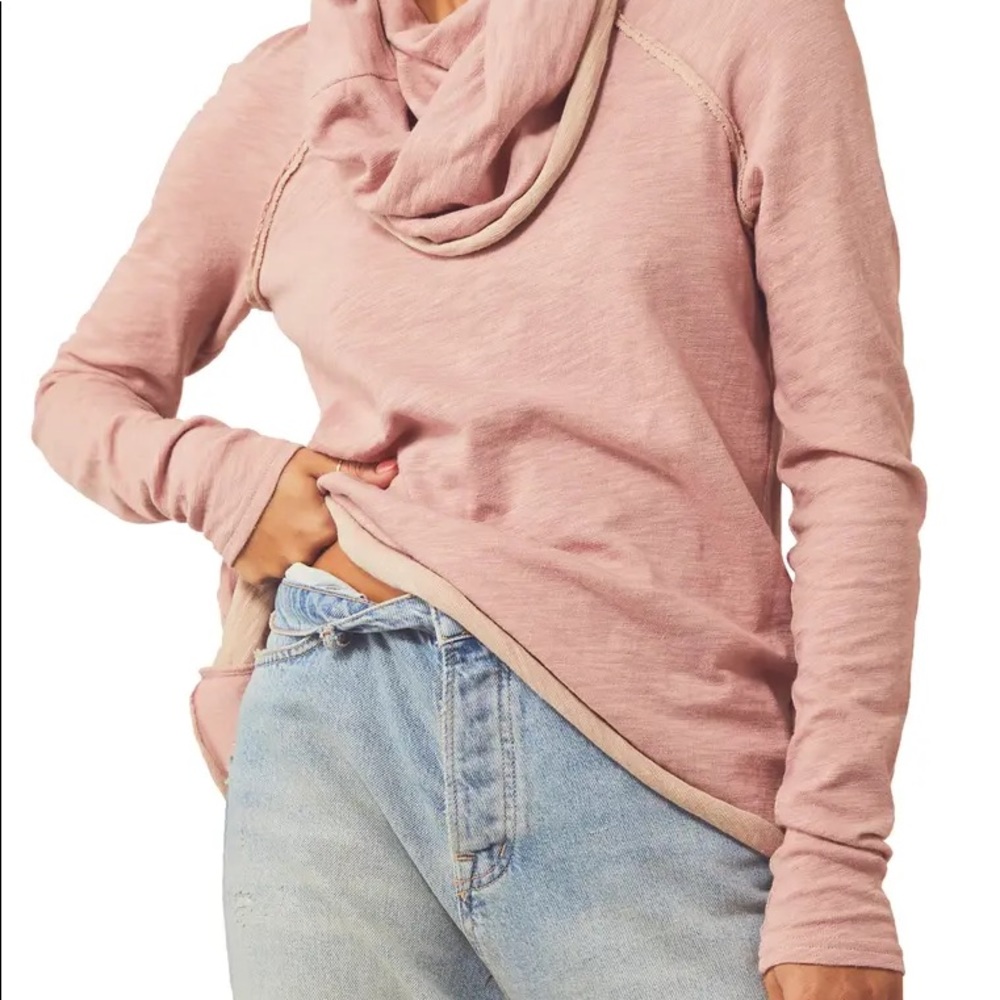 NWOT Free People Cowl Neck Cocoon Shirt